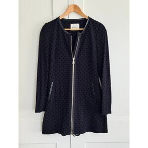 Beatrice .b Zipper Front Mini Dress with Polka Dots and Leather Accents Size M/6